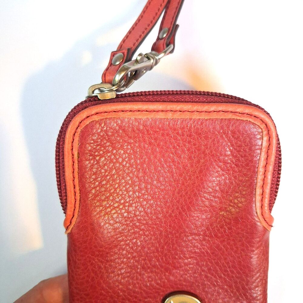 Fossil Red Cowhide Leather Swan Wristlet Coin Purse Wallet Coquette Cottagecore - Picture 13 of 13